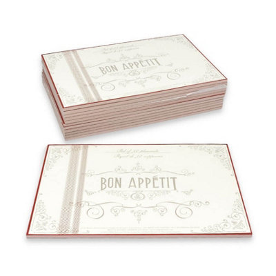 Bon Appetit Kitchen Dining Tabletop Counter Dinner Placemat Sheet Pads 12 Pads (600 Sheets)