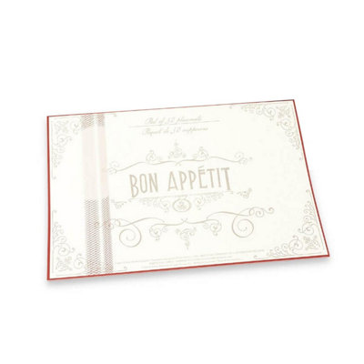 Bon Appetit Kitchen Dining Tabletop Counter Dinner Placemat Sheet Pads 50 Sheets