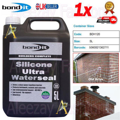 Bond It 5L Silicone Ultra Waterseal Brick & Masonry Water Repellent Seal Render