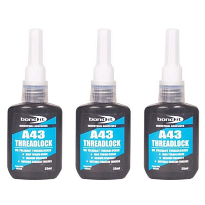 Bond-It A43 Threadlock Industrial Adhesive 25ml Pack of 3