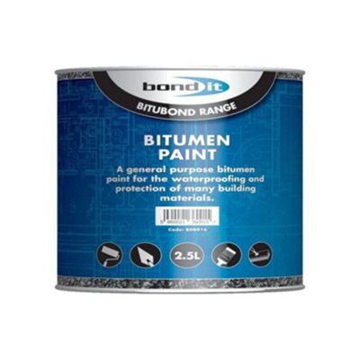 Bond-It BITUMEN Bituminous Black Paint Waterproof 2.5 L - Pack of 3