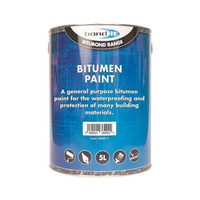Bond It Black Bitumen Paint 1L | Weatherproof Roof & Metal Sealant, Protects Wood, Felt, Concrete