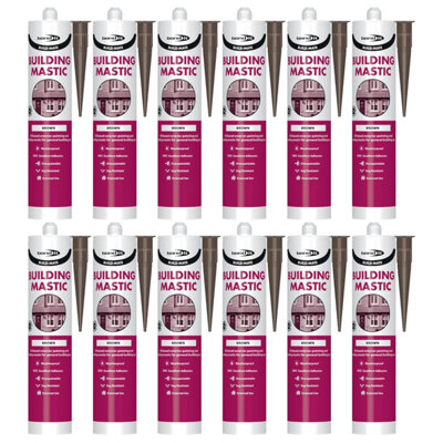 Bond It BUILD-MATE Building Mastic Silicone Sealant - 12x Brown, 310ml ...