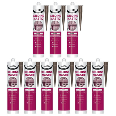 Bond It BUILD-MATE Building Mastic Silicone Sealant - 9x Brown, 310ml ...