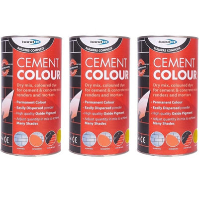 Bond-IT Cement Dye Powder Cement Colour Brick Red 1kg Pack of 3