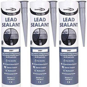 Bond It Flash Mate Lead Roofing Leak Repair Sealant Grey EU3 (Pack of 3)