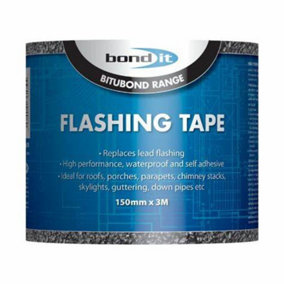 Bond It Flashing Tape 150mm x 10Metres, Black