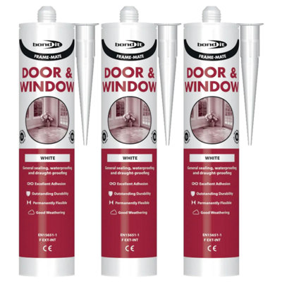 Bond It FRAME-MATE Acrylic Door & Window Sealant - 3x White, 285ml EU3 ...