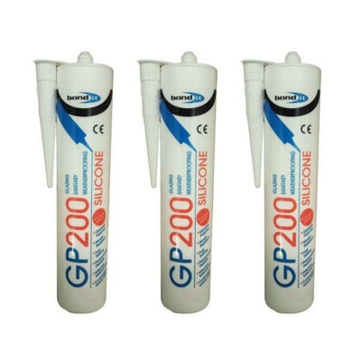 Bond it GP200 General Purpose Silicone White 310ml - Pack of 3