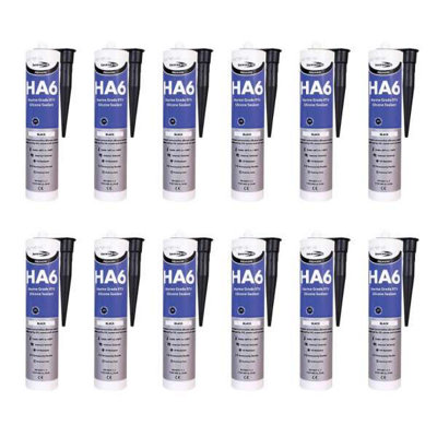 BOND IT HA6 Marine Grade Silicone Sealant Blalck 310ml - Pack of 12