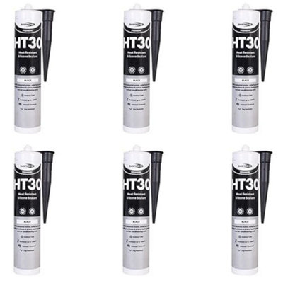 Bond It HT30 High Temperature Black Heat Resistant 300 Deg Silicone Sealant (Pack of 6)