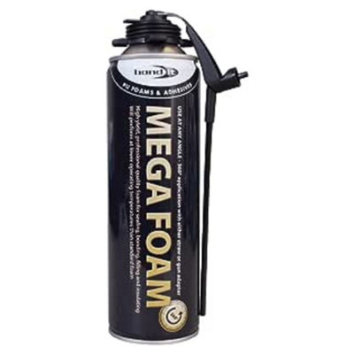 Bond It Mega Foam PU Expanding Foam Gun Grade Gap Filler, 500ml DIY