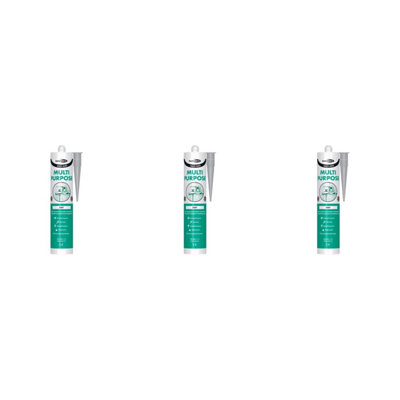 Bond It Multi-Mate GP Multi Purpose Silicone Sealant EU3 Grey  BDMGR(N) (Pack of 3)