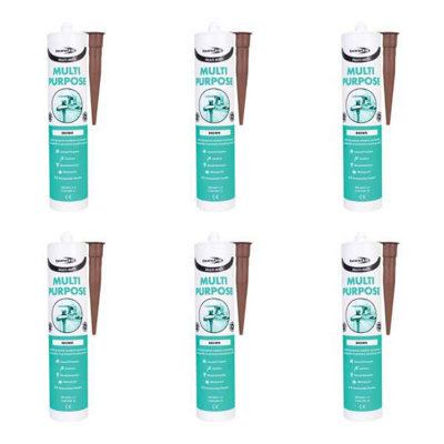 BOND IT Multimate Silicone Sealant Brown - Waterproof, Mould Resistant - Pack of 6