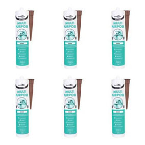 BOND IT Multimate Silicone Sealant Brown - Waterproof, Mould Resistant - Pack of 6