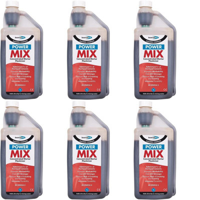 Bond It POWM1 Power Mix Mortar Plasticiser 1 Ltr - Concentrated (Pack of 6)