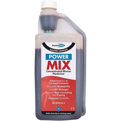 Bond It POWM1 Power Mix Mortar Plasticiser 1 Ltr - Concentrated (Pack of 6)