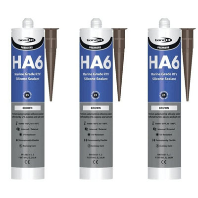 Bond IT Premium HA6 Silicone Sealant Brown 310ML Pack of 3