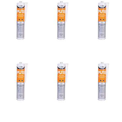 Bond It PU18 High Strength Polyurethane Adhesive & Sealant, White     BDPU18WH(N) (Pack of 6)