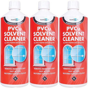 Bond It PVCu Fast Acting Solvent Cleaner CLEAR, 1L (RED BOTTLE) BDC003(n) (Pack of 3)