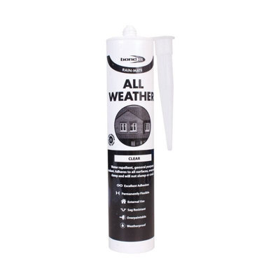 Bond It Rain-Mate All Weather Sealant Clear 300ml Pack of 3
