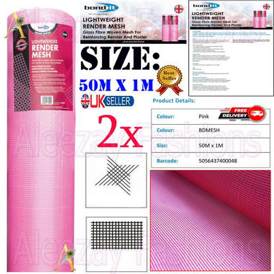 Bond It Resistant Glass Fibre Woven Lightweight Render Reinforcing Mesh 50M 2x
