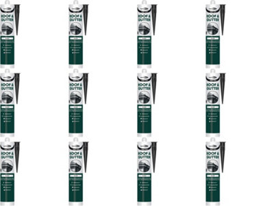 Bond It Roof-Mate, Roof and Gutter Sealant, Black, 310ml (Pack of 12)