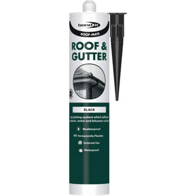 Bond It Roof-Mate, Roof and Gutter Sealant, Black, 310ml (Pack of 12)