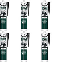 Bond It Roof-Mate, Roof and Gutter Sealant, Black, 310ml (Pack of 6)