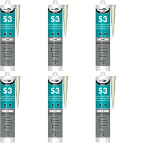 Bond it S3 Ivory High Performance Sanitary Grade Silicone Sealant, 310ml BDS3IV (Pack of 6)