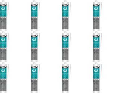 Bond It S3 Sanitary Silicone Sealant EU3 White, 310ml (Pack of 12)