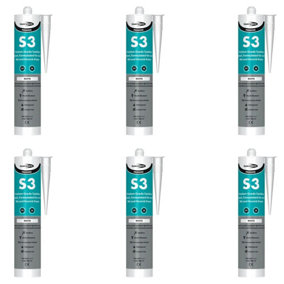 Bond It S3 Sanitary Silicone Sealant EU3 White, 310ml (Pack of 6)