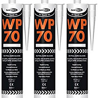 Bond It White WP70 Oxime Silicone General Purpose Mastic Low Modulus 310ml (Pack of 3)