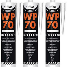 Bond It White WP70 Oxime Silicone General Purpose Mastic Low Modulus 310ml (Pack of 3)