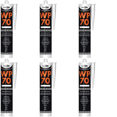 Bond It White WP70 Oxime Silicone General Purpose Mastic Low Modulus 310ml (Pack of 6)