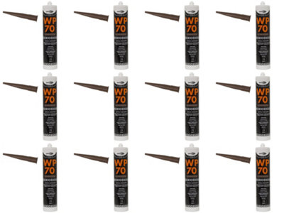 Bond It WP70 Silicone Sealant Low Modulus Neutral Cure Brown  Pack of 12)