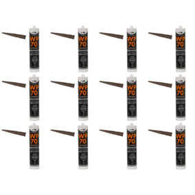Bond It WP70 Silicone Sealant Low Modulus Neutral Cure Brown  Pack of 12)