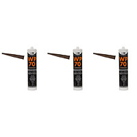 Bond It WP70 Silicone Sealant Low Modulus Neutral Cure Brown (Pack of 3)