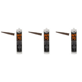 Bond It WP70 Silicone Sealant Low Modulus Neutral Cure Brown (Pack of 3)