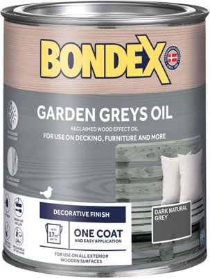 Bondex Garden Greys Oil Wood Effect - 750ml - Dark Natural Grey