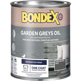 Bondex Garden Greys Oil Wood Effect - 750ml - Dark Natural Grey