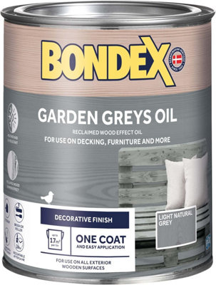 Bondex Garden Greys Oil Wood Effect - 750ml - Light Natural Grey