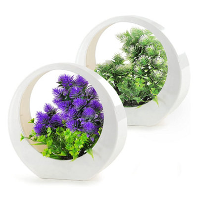 DREAMS21 Set Of 4 Mini Fake Succulent Plants - Artificial Potted Decor For Home, Office, Shelf