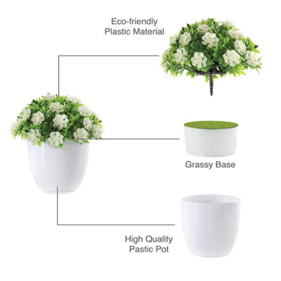 Bonicxane Set of 3 Artificial Plants Faux Succulent for Bedroom Office Desk & Home Decor Cool Aura