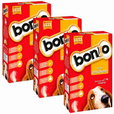 Bonio dog biscuits With Chicken 650g x 3