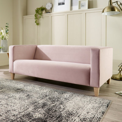 Bonnie 3 Seater Sofa in Brushed Velvet Blush
