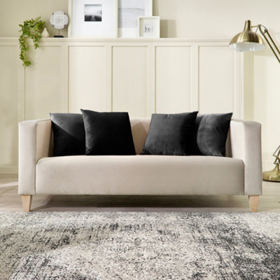 Bonnie 3 Seater Sofa in Brushed Velvet Cream