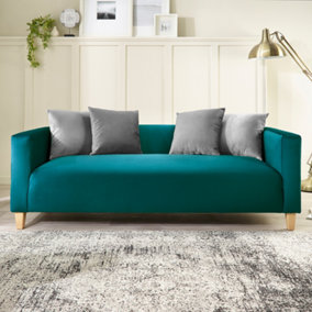 Bonnie 3 Seater Sofa in Brushed Velvet Emerald