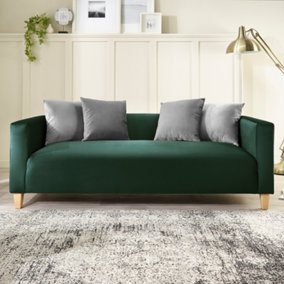 Bonnie 3 Seater Sofa in Brushed Velvet Forest Green
