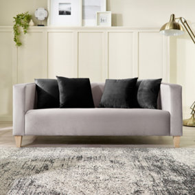 Bonnie 3 Seater Sofa in Brushed Velvet Silver